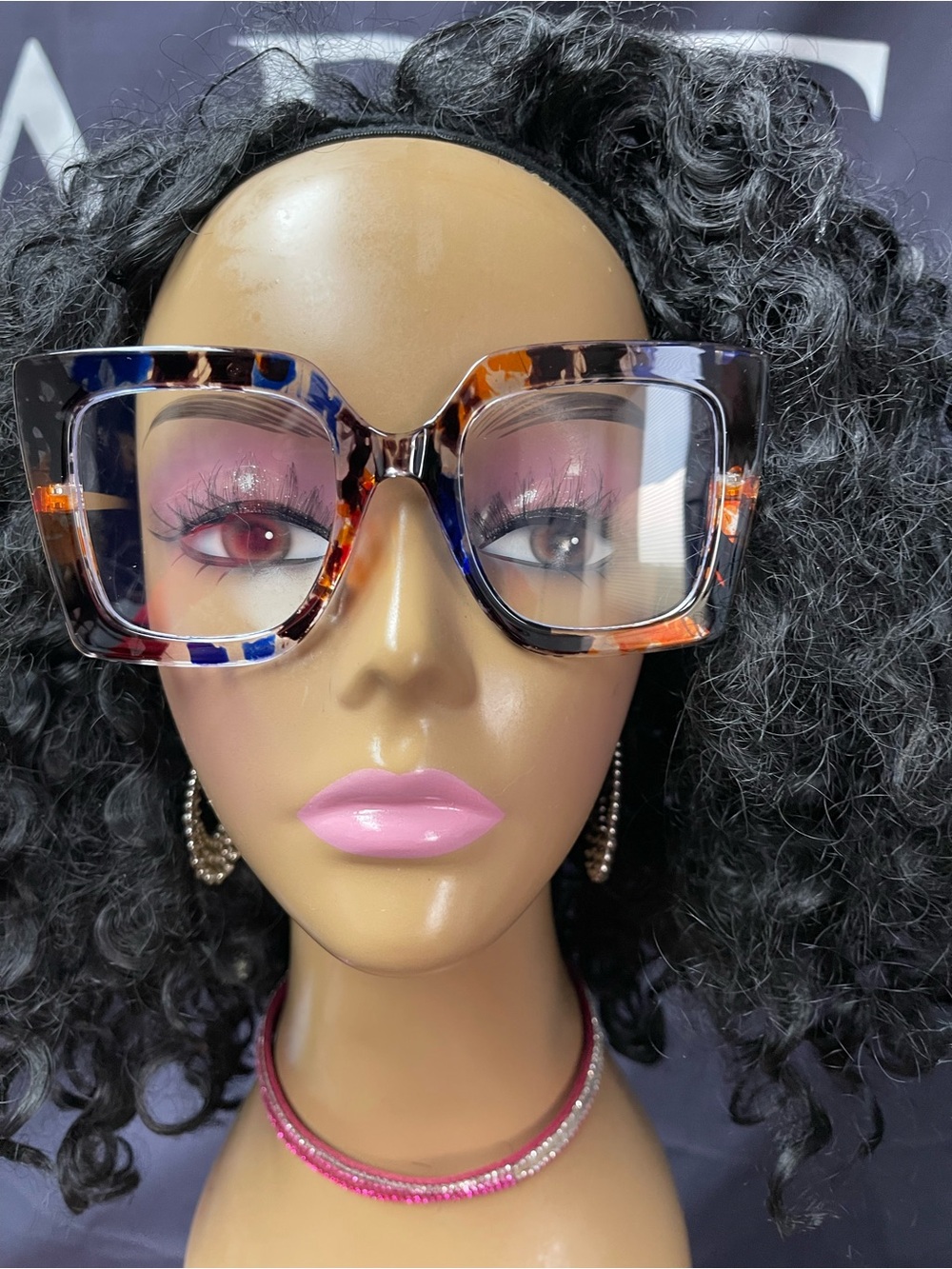 Oversized Multicolor Tortoiseshell Square Reading Glasses